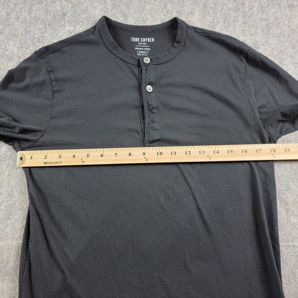 Todd Snyder Premium Jersey Henley T-Shirt size XS Black Short Sleeve USA *Read* - Picture 3 of 10